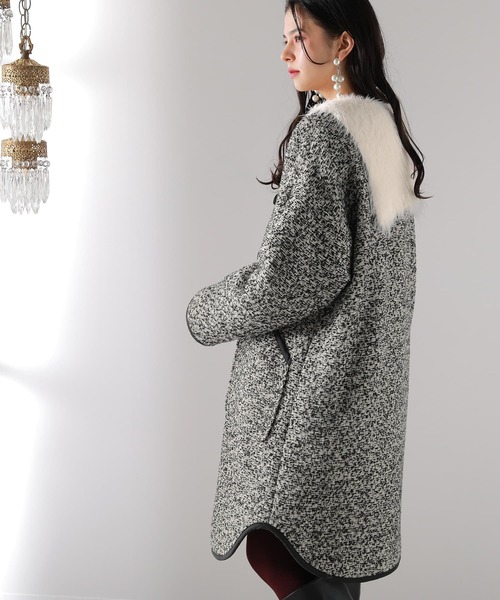 osharewalker（オシャレウォーカー）の「【廃盤】『ファンシーツイードミドルコート』（その他アウター・レディース・ミント/ブラック・1/2）」の18枚目の写真