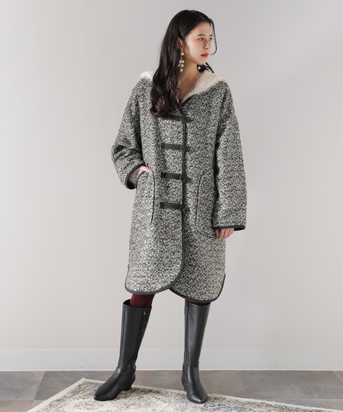 osharewalker（オシャレウォーカー）の「【廃盤】『ファンシーツイードミドルコート』（その他アウター・レディース・ミント/ブラック・1/2）」の20枚目の写真