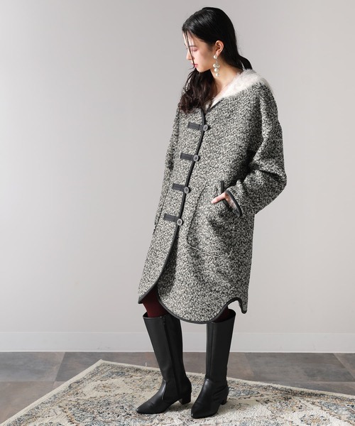 osharewalker（オシャレウォーカー）の「【廃盤】『ファンシーツイードミドルコート』（その他アウター・レディース・ミント/ブラック・1/2）」の21枚目の写真