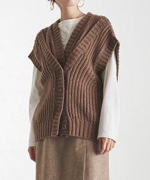 COLLAGE GALLARDAGALANTE | 編み地が可愛いデザインニットベスト(ベスト)