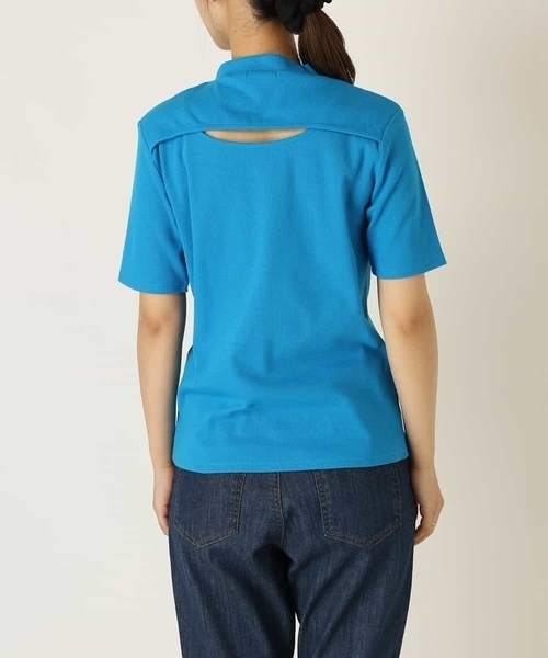 a.v.v(アーヴェヴェ)の「バックオープンリブトップス(Tシャツ/カットソー・レディース・ライトブルー/ブラック・38/36/40)」の11枚目の写真