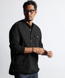 The DUFFER of ST.GEORGE | ECO FRIENDRY DYEING NO COLLAR RIBBED SH：サステナブル エコ ノーカラー リブ袖シャツ(シャツ/ブラウス)