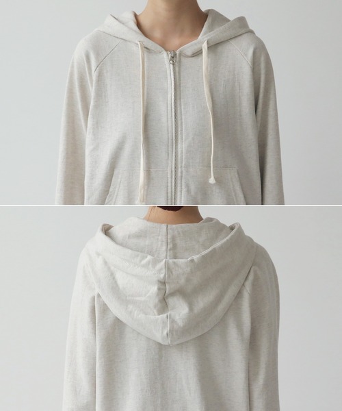 UNE MANSION（ユヌマンション）の「フードジップアップ&ジョガーセット（サロペット/オーバーオール・レディース・ブラック/グレー/アイボリー・FREE）」の14枚目の写真