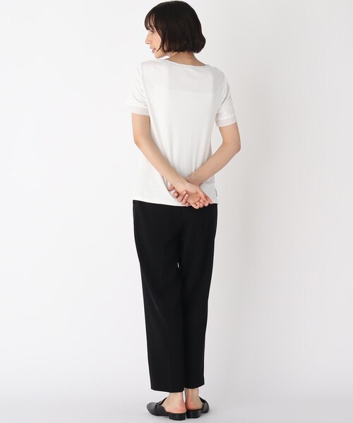 LAURA ASHLEY（ローラアシュレイ）の「【洗える】ブランブル ロゴシフォントリムTシャツ（Tシャツ/カットソー・レディース・オフホワイト/ブラック/グリーン/キャメル・38/40）」の16枚目の写真