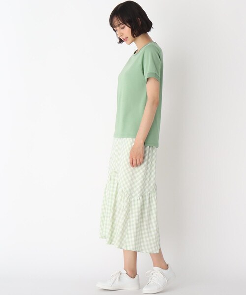 LAURA ASHLEY（ローラアシュレイ）の「【洗える】ブランブル ロゴシフォントリムTシャツ（Tシャツ/カットソー・レディース・オフホワイト/ブラック/グリーン/キャメル・38/40）」の21枚目の写真