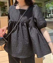 ぽこぽこバックリボンペプラムトップス