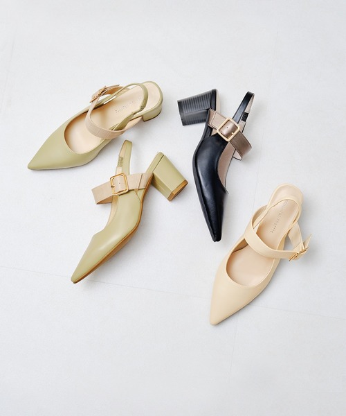 新品 FURLA ポインテッドトゥ バックストラップ パンプス 23.5 サンダル ポインテッドトゥバックストラップパンプス レディース