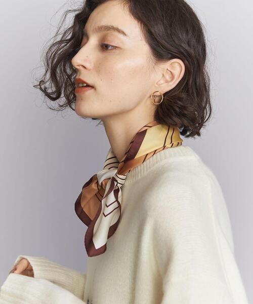 BEAUTY&YOUTH UNITED ARROWS（ビューティーアンドユースユナイテッドアローズ）の「シルク フレーム 3トーン スカーフ（ストール/ショール・レディース・ライトブルー/イエロー・FREE）」の9枚目の写真
