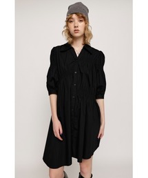 SHIRRING SH OP シャーリング シャツワンピース