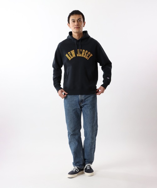 Champion（チャンピオン）の「【Champion/チャンピオン】メンズ ベーシック フーデッドスウェットシャツ（パーカー・メンズ・グレー/ブラック/ネイビー/オートミール/ホワイト・MEDIUM/LARGE/X-LARGE/SMALL）」の12枚目の写真