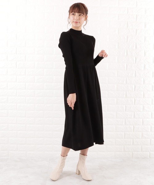 Lace Ladies(レースレディース)の「ハイネックロングニットワンピース(ワンピース・レディース・アイボリー/ブラック・L/XL/M/S)」の8枚目の写真