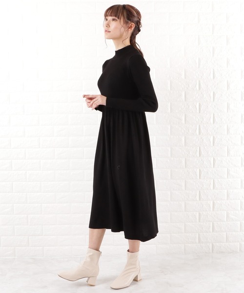 Lace Ladies(レースレディース)の「ハイネックロングニットワンピース(ワンピース・レディース・アイボリー/ブラック・L/XL/M/S)」の10枚目の写真