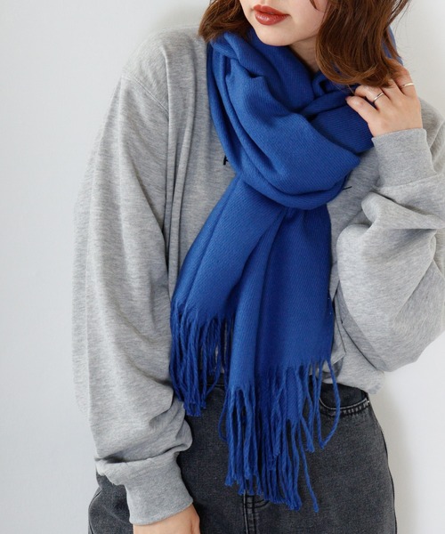 FUNALIVE（ファンアライブ）の「PAGE ONE 無地ストール（ストール/ショール・レディース・ブルー/グレイッシュベージュ/ブラック/アイボリー/イエロー/オレンジ/ライトパープル/グリーン系その他/パープル/グリーン/ピンク/杢グレー/キャメル/ブラック系その他/イエロー系その他/ホワイト系その他/ベージュ系その他/ライトグレー/ピンク系/ブルー系その他/グリーン系/オレンジ系/レモンイエロー/ロイヤルブルー/ピンク系1/ライトブルー/イエロー系/レッド/ネイビー/ライトグリーン/バーガンディー・FREE）」の16枚目の写真