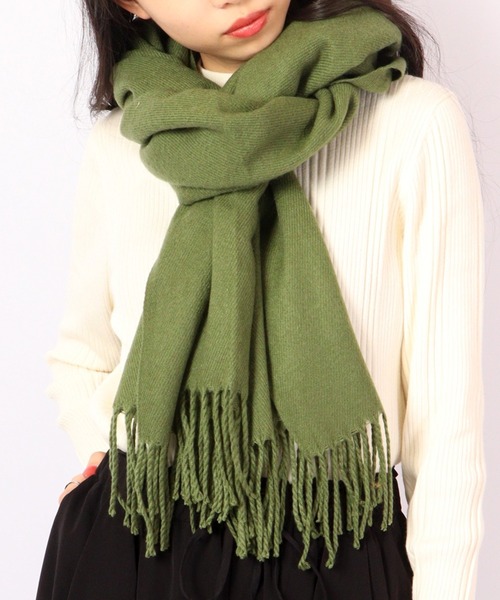 FUNALIVE（ファンアライブ）の「PAGE ONE 無地ストール（ストール/ショール・レディース・ブルー/グレイッシュベージュ/ブラック/アイボリー/イエロー/オレンジ/ライトパープル/グリーン系その他/パープル/グリーン/ピンク/杢グレー/キャメル/ブラック系その他/イエロー系その他/ホワイト系その他/ベージュ系その他/ライトグレー/ピンク系/ブルー系その他/グリーン系/オレンジ系/レモンイエロー/ロイヤルブルー/ピンク系1/ライトブルー/イエロー系/レッド/ネイビー/ライトグリーン/バーガンディー・FREE）」の10枚目の写真