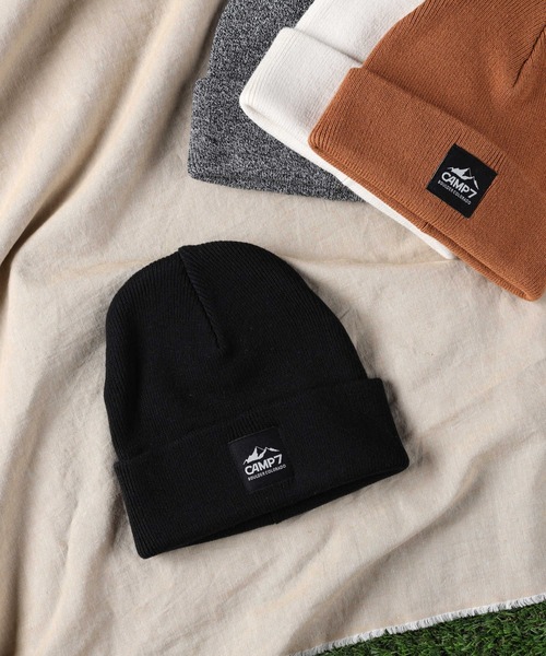 CAMP7（キャンプセブン）の「【CAMP7】プレーンニットワッチ（ニットキャップ/ビーニー・メンズ・ホワイト/ブラック/ブラウン/グレー・フリー）」の2枚目の写真