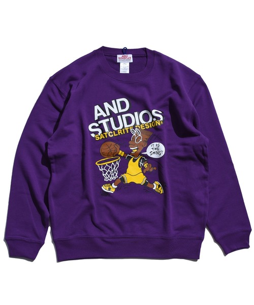 ANDSTUDIOS(アンドステュディオス)の「ANDSTUDIOS/アンドステュディオス ビッグシルエット/オーバーサイズ/無地ロゴスウェット SADMS(スウェット・レディース・グレー/カーキ/グリーン/ブラック/パープル/レッド/イエロー・FREE)」の1枚目の写真