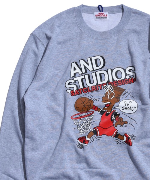 ANDSTUDIOS(アンドステュディオス)の「ANDSTUDIOS/アンドステュディオス ビッグシルエット/オーバーサイズ/無地ロゴスウェット SADMS(スウェット・レディース・グレー/カーキ/グリーン/ブラック/パープル/レッド/イエロー・FREE)」の3枚目の写真