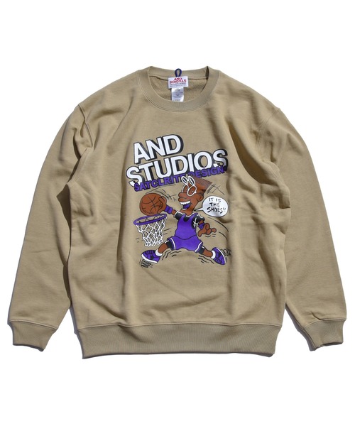 ANDSTUDIOS(アンドステュディオス)の「ANDSTUDIOS/アンドステュディオス ビッグシルエット/オーバーサイズ/無地ロゴスウェット SADMS(スウェット・レディース・グレー/カーキ/グリーン/ブラック/パープル/レッド/イエロー・FREE)」の4枚目の写真