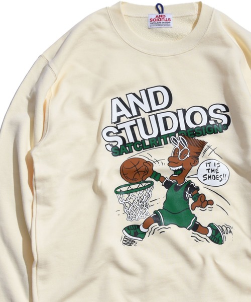 ANDSTUDIOS(アンドステュディオス)の「ANDSTUDIOS/アンドステュディオス ビッグシルエット/オーバーサイズ/無地ロゴスウェット SADMS(スウェット・レディース・グレー/カーキ/グリーン/ブラック/パープル/レッド/イエロー・FREE)」の6枚目の写真