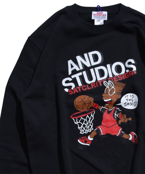 ANDSTUDIOS(アンドステュディオス)の「ANDSTUDIOS/アンドステュディオス ビッグシルエット/オーバーサイズ/無地ロゴスウェット SADMS(スウェット・レディース・グレー/カーキ/グリーン/ブラック/パープル/レッド/イエロー・FREE)」の2枚目の写真