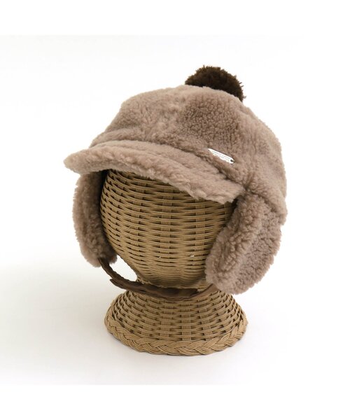 apres les cours（アプレレクール）の「耳あてつきボアキャップ（キャップ・キッズ・ブラウン/アイボリー・50/54/58）」の3枚目の写真