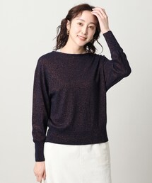 ◆【Oggi.jp掲載／華やかニット】ドルマン袖 ボートネックラメニット＜カラバリ豊富＞