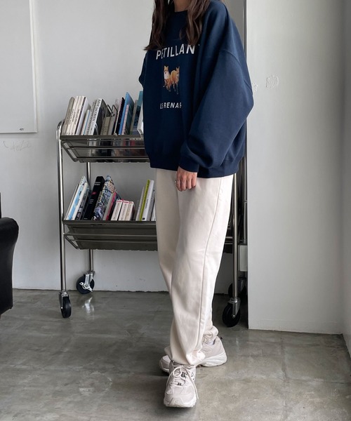 Chillfar（チルファー）の「キタキツネスウェット（スウェット・レディース・ネイビー/ホワイト×グリーン/チャコール/オートミール/ダークグリーン/ネイビー系/アイボリー系/グレー系/杢グレー・FREE）」の19枚目の写真