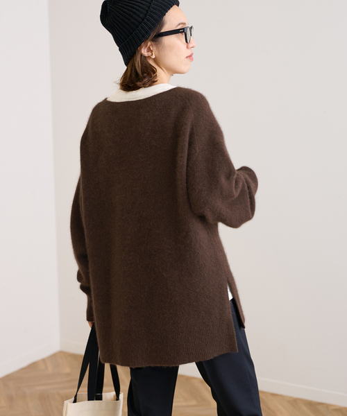 【新品】FRAMeWORK ファー ニット プルオーバー ブラウン FRAMeWORK（フレームワーク）の「ファーニットプルオーバー（ニット