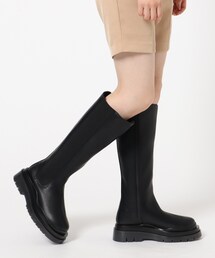 晴雨兼用タンクソールサイドゴアロングブーツ