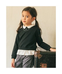 BeBe（ベベ）の「BeBe/ポンチネックレス刺繍ドッキングトレーナー(90~150cm)（スウェット）」