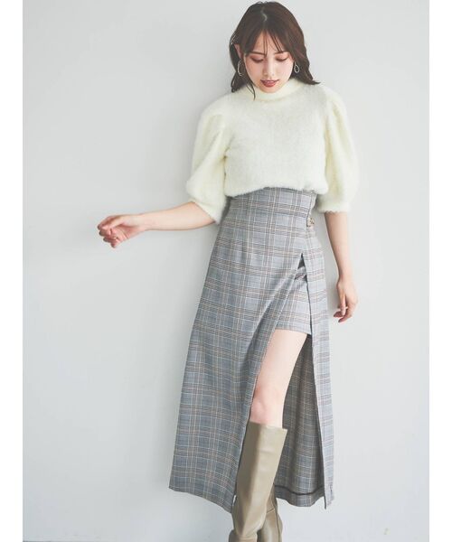 dazzlin（ダズリン）の「パンツセットスリットロングスカート（スカート・レディース・アイボリー/その他1/ブルー・SMALL/MEDIUM）」の6枚目の写真