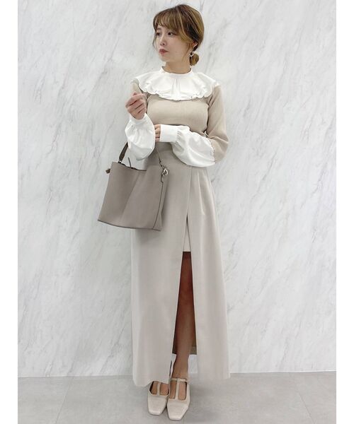 dazzlin（ダズリン）の「パンツセットスリットロングスカート（スカート・レディース・アイボリー/その他1/ブルー・SMALL/MEDIUM）」の9枚目の写真