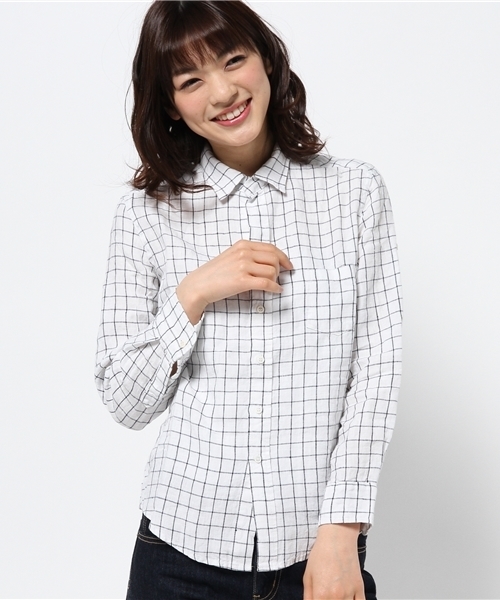 CIAOPANIC（チャオパニック）の「【Ciaopanic】　フレンチリネンチェックSH（シャツ/ブラウス・レディース・ホワイト/その他20・FREE）」の2枚目の写真