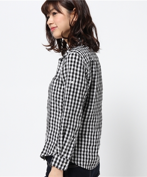 CIAOPANIC（チャオパニック）の「【Ciaopanic】　フレンチリネンチェックSH（シャツ/ブラウス・レディース・ホワイト/その他20・FREE）」の4枚目の写真