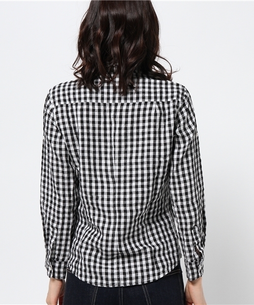 CIAOPANIC（チャオパニック）の「【Ciaopanic】　フレンチリネンチェックSH（シャツ/ブラウス・レディース・ホワイト/その他20・FREE）」の5枚目の写真