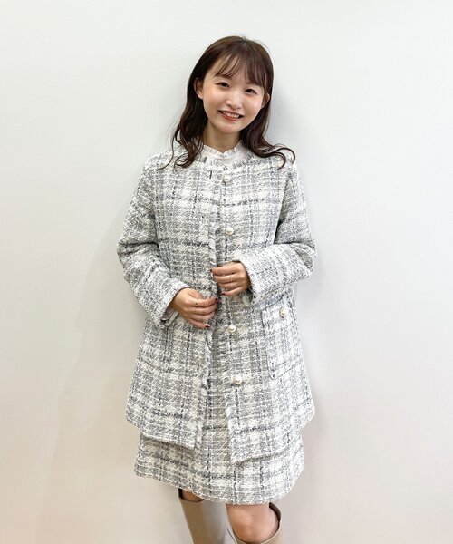 index（インデックス）の「◆ヘヴィージョーゼット スタンドフリルブラウス（シャツ/ブラウス・レディース・ブラウン系その他/ライトグレー/ブラック・40/38/36/42）」の6枚目の写真