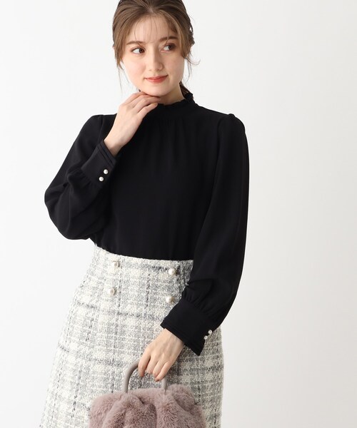 index（インデックス）の「◆ヘヴィージョーゼット スタンドフリルブラウス（シャツ/ブラウス・レディース・ブラウン系その他/ライトグレー/ブラック・40/38/36/42）」の10枚目の写真