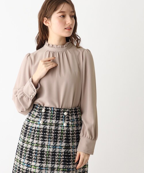 index（インデックス）の「◆ヘヴィージョーゼット スタンドフリルブラウス（シャツ/ブラウス・レディース・ブラウン系その他/ライトグレー/ブラック・40/38/36/42）」の15枚目の写真