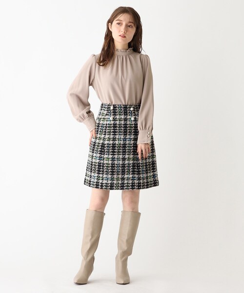 index（インデックス）の「◆ヘヴィージョーゼット スタンドフリルブラウス（シャツ/ブラウス・レディース・ブラウン系その他/ライトグレー/ブラック・40/38/36/42）」の16枚目の写真