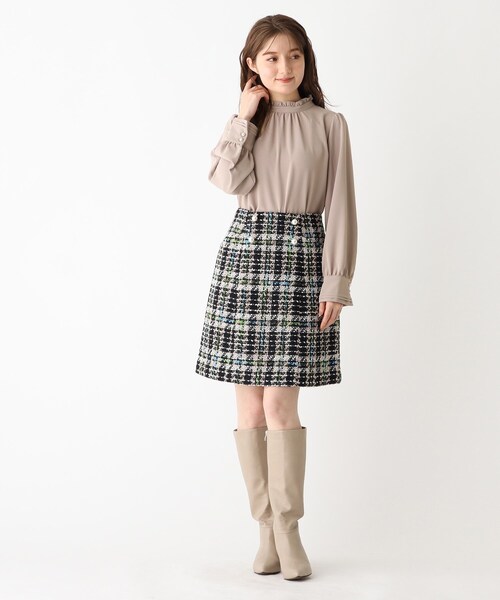 index（インデックス）の「◆ヘヴィージョーゼット スタンドフリルブラウス（シャツ/ブラウス・レディース・ブラウン系その他/ライトグレー/ブラック・40/38/36/42）」の17枚目の写真