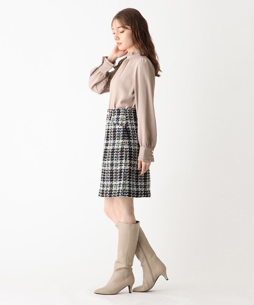 index（インデックス）の「◆ヘヴィージョーゼット スタンドフリルブラウス（シャツ/ブラウス・レディース・ブラウン系その他/ライトグレー/ブラック・40/38/36/42）」の18枚目の写真