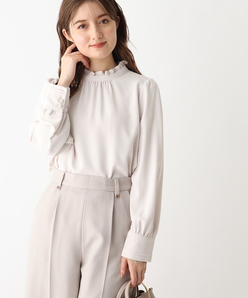 index（インデックス）の「◆ヘヴィージョーゼット スタンドフリルブラウス（シャツ/ブラウス・レディース・ブラウン系その他/ライトグレー/ブラック・40/38/36/42）」の19枚目の写真
