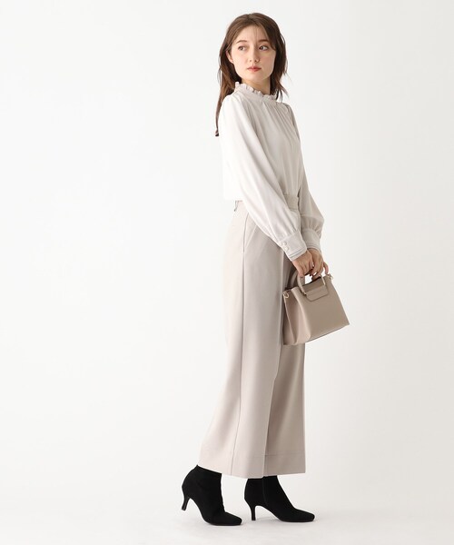 index（インデックス）の「◆ヘヴィージョーゼット スタンドフリルブラウス（シャツ/ブラウス・レディース・ブラウン系その他/ライトグレー/ブラック・40/38/36/42）」の21枚目の写真