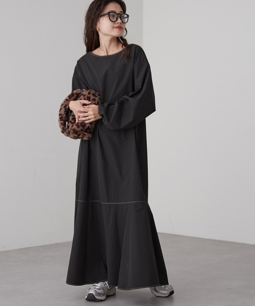 CIAOPANIC TYPY（チャオパニックティピー）の「□【2WAY】スクエアネックワンピース（ワンピース・レディース・バイオレット/ブラウン/アイボリー/ブラック・ONE SIZE）」の2枚目の写真