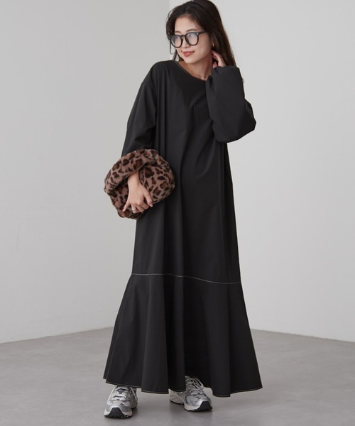 CIAOPANIC TYPY（チャオパニックティピー）の「□【2WAY】スクエアネックワンピース（ワンピース・レディース・バイオレット/ブラウン/アイボリー/ブラック・ONE SIZE）」の14枚目の写真