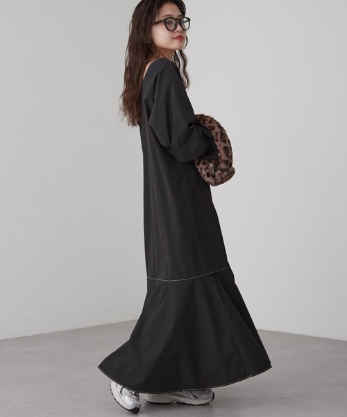 CIAOPANIC TYPY（チャオパニックティピー）の「□【2WAY】スクエアネックワンピース（ワンピース・レディース・バイオレット/ブラウン/アイボリー/ブラック・ONE SIZE）」の17枚目の写真