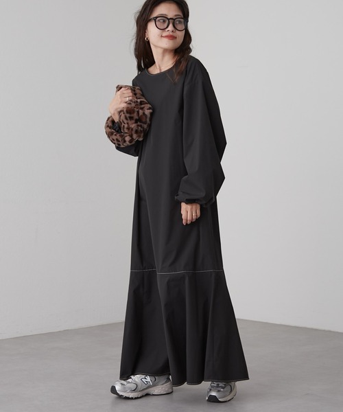 CIAOPANIC TYPY（チャオパニックティピー）の「□【2WAY】スクエアネックワンピース（ワンピース・レディース・バイオレット/ブラウン/アイボリー/ブラック・ONE SIZE）」の15枚目の写真