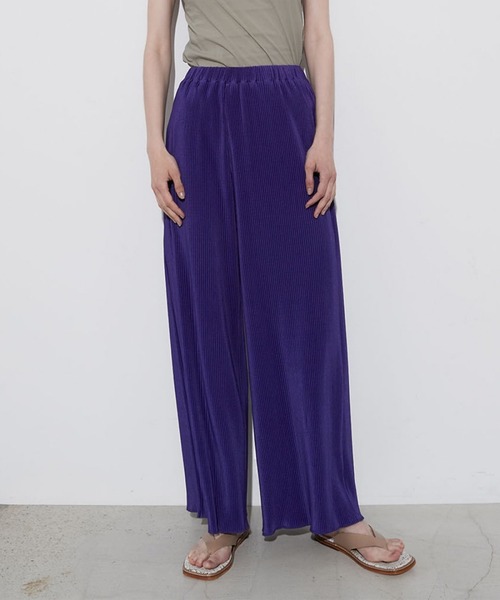 STUNNING LURE（スタニングルアー）の「メランジリブワイドパンツ（デニムパンツ・レディース・オレンジ/パープル・1/0）」の2枚目の写真