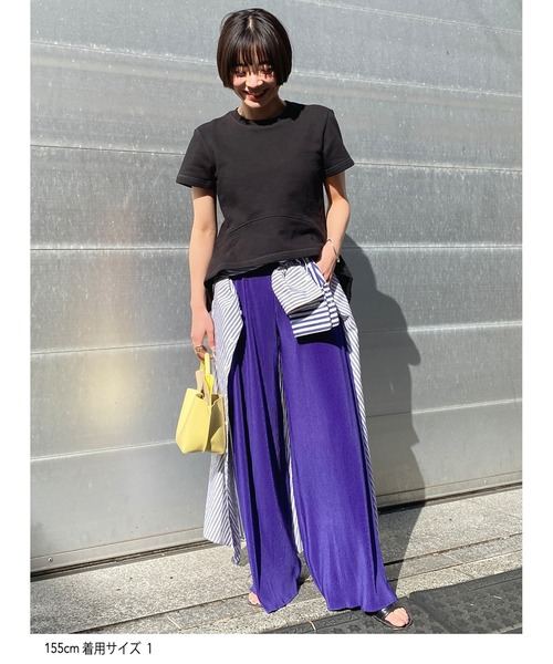 STUNNING LURE（スタニングルアー）の「メランジリブワイドパンツ（デニムパンツ・レディース・オレンジ/パープル・1/0）」の5枚目の写真