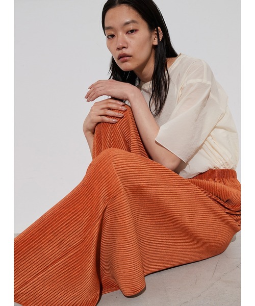 STUNNING LURE（スタニングルアー）の「メランジリブワイドパンツ（デニムパンツ・レディース・オレンジ/パープル・1/0）」の6枚目の写真